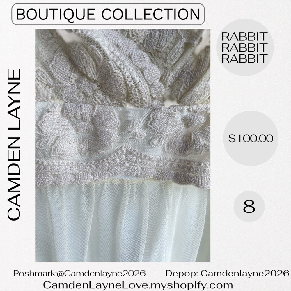 Rabbit Rabbit Rabbit Cream Lace MIDI Dress - Picture 7 of 14